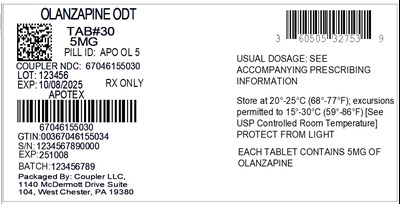 Label (60505 3275 3 Olanzapine Odt 5mg 67046 1550 30)